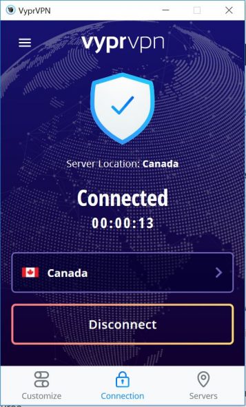 Connection status interface